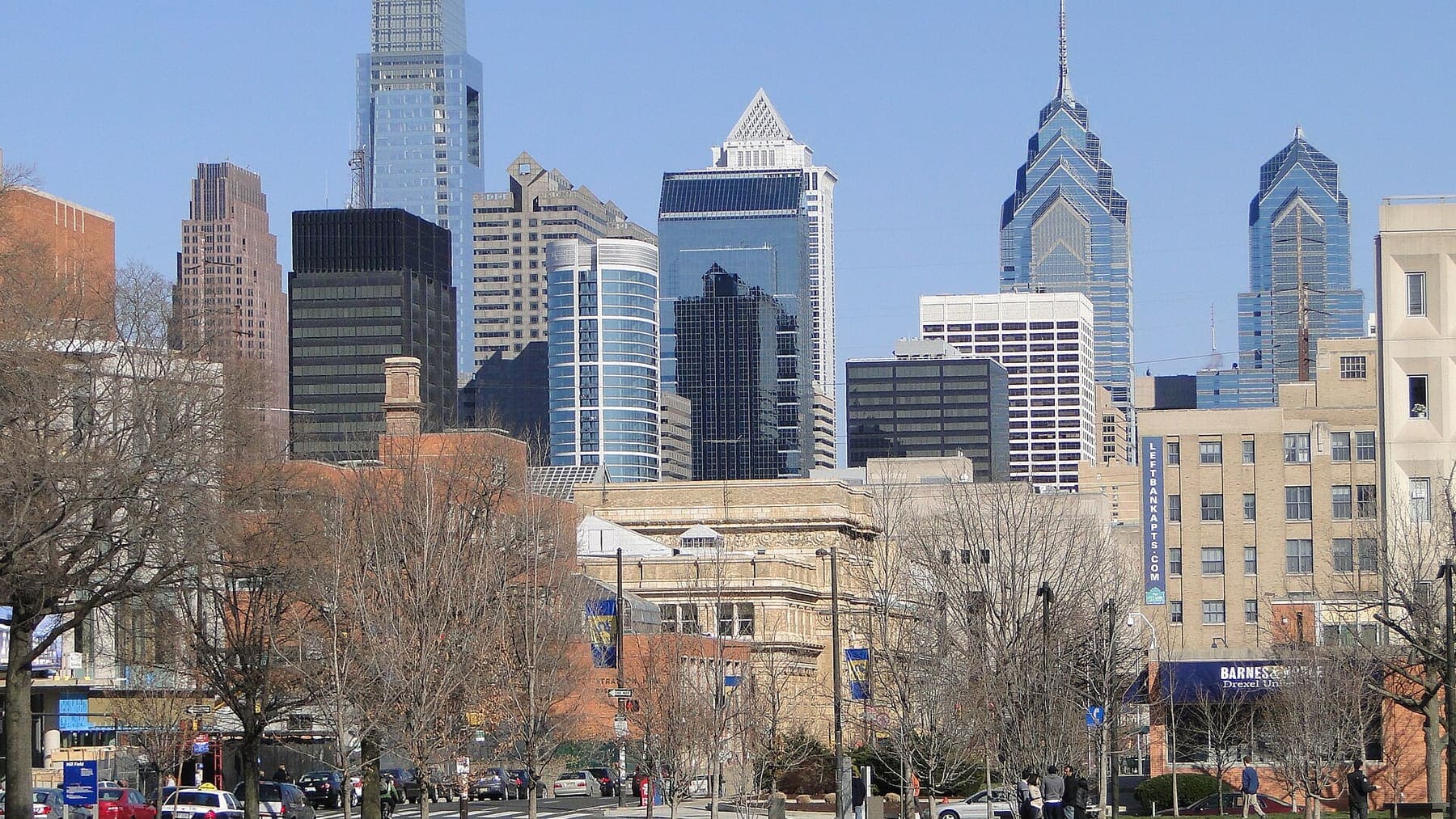 Pennsylvania: View of Philadelphia Skyline from University of Pennsylvania Downtown Campus - Philadelphia - Pennsylvania