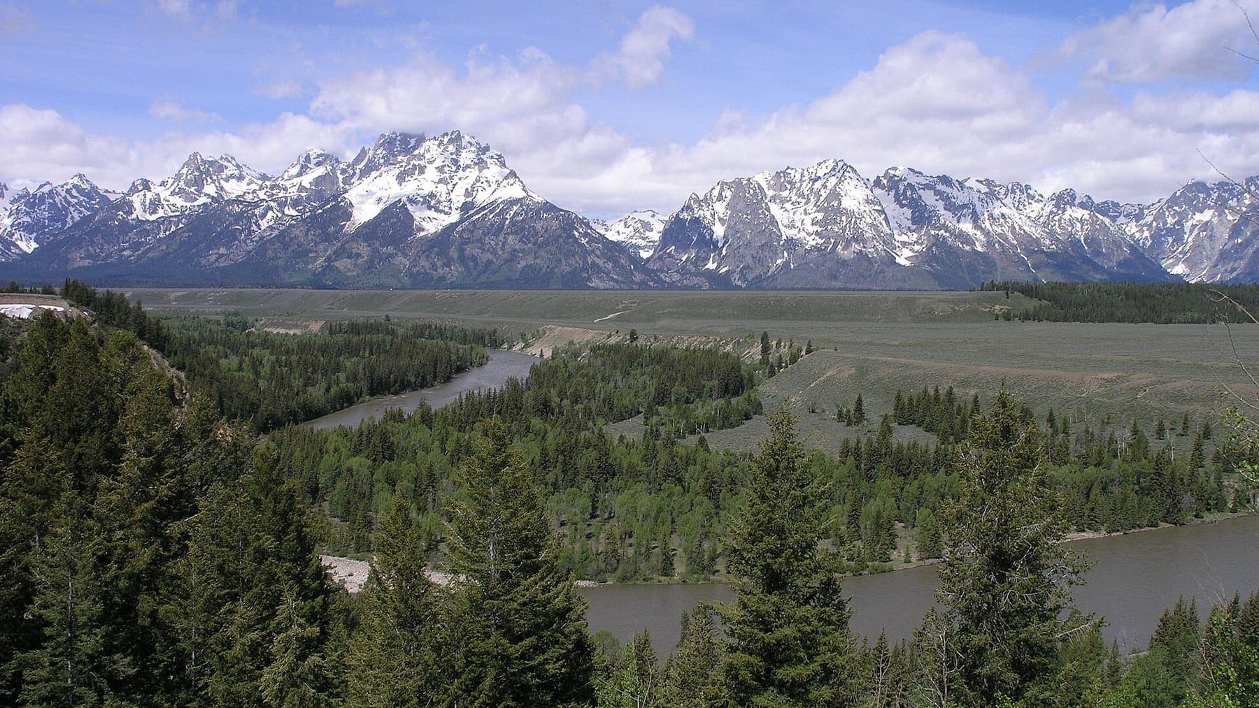 Wyoming: Snake River with Teton Range in background2